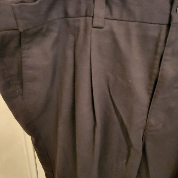 Big and Tall Men's Casual Docker Style Pleated Pants Black Cotton 50 x 32 - Picture 6 of 6